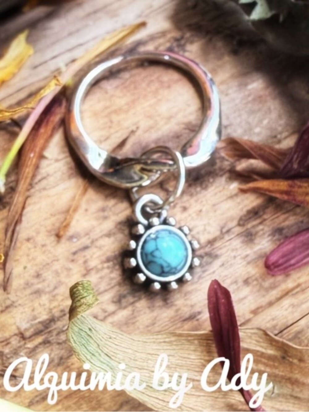 Dainty and minimalist turquoise charm ring